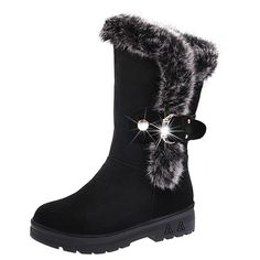 Specification: Upper material: FlockingBoots height: ANKLEToe shape: RoundtoeClosure Type: Buckle for BraceletHeel Type: WedgeSole Material: PUType of boots: Snow bootsSeason: WinterSole Material: PUFashion Element: Faux FurPlatform height: 0-3cmColor: Black, Brown, Wine redSize: 36, 37, 38, 39, 40, 41Notes: 1. Please allow 1-3 differ due to manual measurement 2. Asian size: our size is ASIAN SIZE, maybe smaller tha US/European size. Please read our size before making the payment. 3. Due to the Winter Party Ankle Wedge Boots, Winter Party Wedge Ankle Boots, Black Suede Wedge Boots For Winter, Winter Black Suede Wedge Boots, Winter Suede Wedge Boots With Round Toe, Winter Boots Women Fashion, Winter Snow Boots Women, Faux Fur Fashion, Thigh High Heels