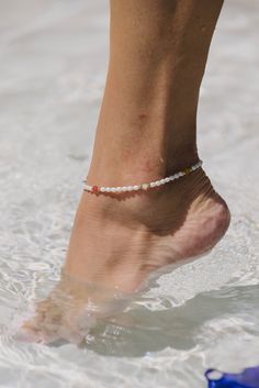 A MUST !! Waterproof Tarnish Proof Hypoallergenic 8.5" + 1.5" Extender Adjustable White Anklets For Spring, Green Initiatives, Pearl Anklet, Clock Shop, Jewelry Maker, Diamond Stone, Pearl Bracelet, Anklets, Favorite Jewelry