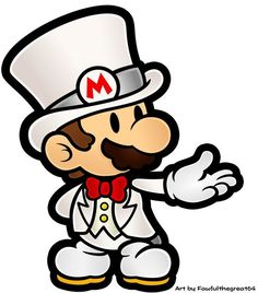 an image of a cartoon character wearing a top hat and bow tie with his hands out