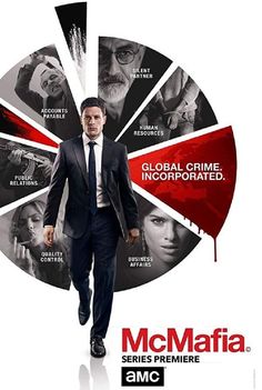 a man in a suit and tie walking through a circle with the words mcmafia on it