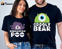 Googly Bear & Schmoopsie Poo Couple Shirts Monsters Inc Inspired Matching T-shirts Disneyland Anniversary Shirt Valentine s Day 24 Father Son Shirts, Camping Shirts Funny, Matching T Shirts, Father And Baby, Anniversary Shirt, Daughters Shirt, Movie Monsters, Monsters Inc, Home T Shirts