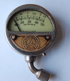 a close up of a meter on a white surface