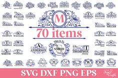 70 items svg dxf png files