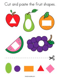 cut and paste the fruit shapes