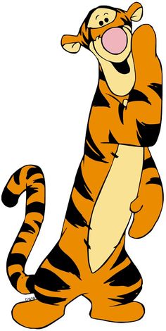 the tigger from winnie the pooh is holding his arm up to its chest