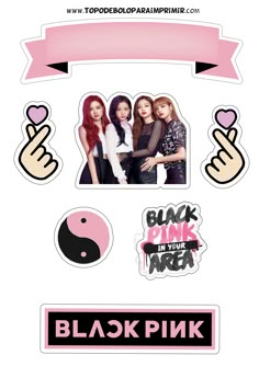 the blackpink stickers are in pink and white