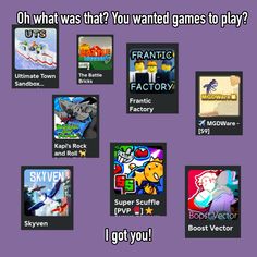 an image of many different games on the screen