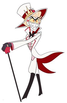 an image of a cartoon character with a hat and tail holding a cane in his hand