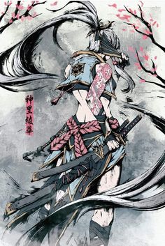 Kamisato Ayaka, Samurai Artwork, Blood Art, Arte Sketchbook, Digital Art Anime, Arte Fantasy, 영감을 주는 캐릭터