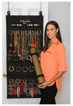 PRICES MAY VARY. Durable Polyester/Cotton Blend STORES AND ORGANIZES 150+ PIECES OF JEWELRY CUSTOMIZE YOUR COLLECTION SPACE-SAVING STORAGE TANGLE- FREE AT A GLANCE DISPLAY HIDE-A-WAY AND TRAVEL OPTION The Ultimate Jewelry Scroll by Donna Walsh is all about storing your jewelry in the most organized, space-saving way possible. It holds 50+ necklaces, 25+ bracelets, 42 pairs of earrings, and 30 rings. There’s even a place to store your watches! Donna Walsh designed the Ultimate Jewelry Scroll keep Hanging Jewelry Storage, Jewelry Organizer Stand, Necklace Storage, Hanging Jewelry Organizer, Jewelry Organizer Storage, Jewelry Roll, Necklace Organizer, Hanging Jewelry, Jewelry Safe