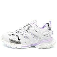 (WMNS) Balenciaga Track Sneaker 'White Lilac' 542436W3AC49512 (SNKR/Low Top/Women's/Dad Shoes) Balenciaga Shoes Women, Balenciaga Track Trainers, Balenciaga Track Sneaker, White Lilac, Hot Sneakers