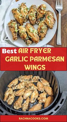 These easy air fryer garlic parmesan wings are crispy on the outside while remaining tender and juicy on the inside. Then the grated garlic parmesan coating really elevates the taste and makes them so cheesy and delicious. You will love these wings for SuperBowl, game days, get togethers, parties and for weeknights. Perfect non-greasy chicken wings recipe in air fryer. Great appetizer or snack. Garlic Parmesan Wings Recipe, Parmesan Wings Recipe, Parmesan Wing Sauce, Garlic Wings, Wings Air Fryer, Parmesan Wings, Air Fryer Garlic, Garlic Parmesan Wings, Air Fryer Wings