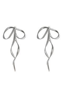 Silver Metal Bow Drop Earrings minimalist aesthetic accessories boogzel clothing Earring Png Ibis Paint, Cute Cheap Silver Earrings, Cheap Cute Silver Earrings, Cheap Chic Silver Jewelry, Jewelry Accessories Emmiol, Cheap Trendy Silver Jewelry, Trendy Cheap Silver Jewelry, Elegant Silver Pins, Affordable, Cheap Playful Silver Jewelry