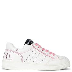 100% authentic Chanel perforated low top sneakers in white leather. Feature pink stitching details and framed logo lettering on the heel. Have been worn and are in excellent condition. 2021 Pre-Spring Measurements Model 21P G35934 X56100 K2666 Imprinted Size 38.5 run small Shoe Size 37.5 Inside Sole 24.5cm (9.6in) Width 8cm (3.1in) All our listings include only the listed item unless otherwise specified in the description above Chanel White, Un Logo, Low Top Sneakers, Chanel Shoes, Luxury Shop, Sneakers Shoes, Pink Leather, White Leather, Low Top