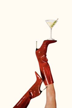 Bottoms up Art Print Red Boot Martini Wall Art Bar Cart Art Femme Fatale Cherry Girl Art Print NYC Aesthetic Martini Art Print - Etsy Vintage Retro Art, Bar Cart Art, Vintage Inspired Art, Nyc Aesthetic, Red Art Print, Red Boots, Art Collage Wall, Red Aesthetic