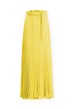 DescriptionMade from lightweight chiffon, this long pleated skirt is designed to create beautiful and fluid movement when you walk. Wear it with a matching swimsuit and statement jewelry on your next resort vacation. Items in the FINAL SALE category cannot be canceled or returned. Product detailsLong length pleated skirt ColorYellow Brown Composition100% Polyester Model measurementsHeight: 180 cm (5'11") / Bust: 82 cm (32.3") / Waist: 60 cm (23.6") / Hips: 92 cm (36.2") - Model is wearing size small. SKU: V19SALG0189E4 Up Skirts, Vacation Items, Fluid Movement, Resort Vacation, Pleated Long Skirt, Swimsuit Dress, Swimsuit Shops, Dress Cover, Dress Robes