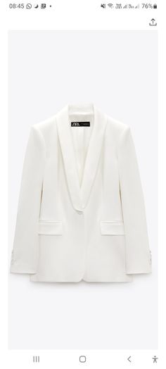 White Blazer Women, Oyster White, Fashion Top Outfits, Satin Blazer, Zara Outfit, Tuxedo Blazer, Zara Blazer, Zara Fashion, Tuxedo Jacket