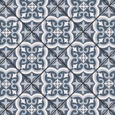 a blue and white tile pattern that looks like it is in the middle of an intricate design