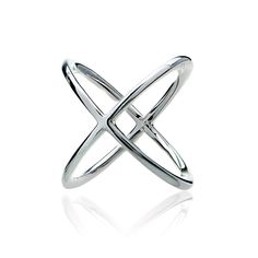 Add some fashion to your finger with this trendy ring featuring a criss-cross X design. It is crafted of high polish sterling silver. Product Details Metal Type sterling-silver Metal Stamp 925-sterling Weight 4.5GR Width 14MM Height 0MM Sterling Silver Cross Ring Symbolic Style, Gothic Sterling Silver Open Ring, Symbolic Sterling Silver Cross Rings, Nickel-free Cross-shaped Sterling Silver Earrings, Nickel-free Sterling Silver Cross Charm, X Ring, X Design, Trendy Ring, Metal Stamping