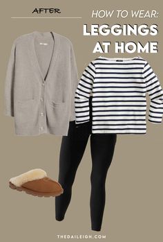 The Perfect Layers for Lounging At Home — THE DAILEIGH Black Leggings Winter Outfit, Leggings Winter Outfit, Fall Fashion Trends Casual, Mom Wardrobe Essentials, Mom Outfits Spring, Lounging At Home, Creating Outfits, Leggings Outfit Winter, Leggings Winter