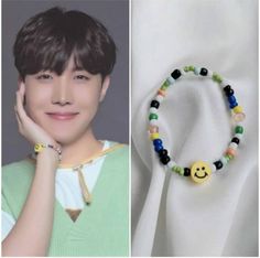 Kpop BTS J-Hope Bracelet | Colorful Beaded Bracelet with J-Hope Charm | Handmade Jewelry - ARMY FANS - J-Hope Bracelet - J-Hope Fan Gift Bts Craft, Jewelry Kpop, Bts Bracelet, Friends Card, Pop Jewelry, Hope Bracelet, Diy Beaded Rings, Bracelet Inspo, Bracelets Handmade Diy