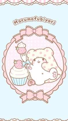 a card with a sheep and cupcake on it's side, in the shape of a frame