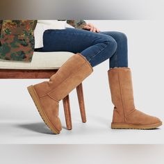 Woman’s Ugg Classic Tall Boot In Chestnut. Condition Is Like New. Size 7. Im Short So They Never Looked Right On Meabsolutely Perfect Condition. Box Included If You Want It. Ugg Boots Sale, Tall Uggs, Ugg Classic Tall, Winter Must Haves, Shoes Ugg, Chrismas Gifts, Tan Boots, Ugg Slippers, Tall Boot