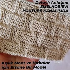 a hand holding a knitted item in it's right hand and the words, dettil anatomi