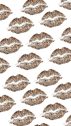 a pattern of leopard print lips on a white background