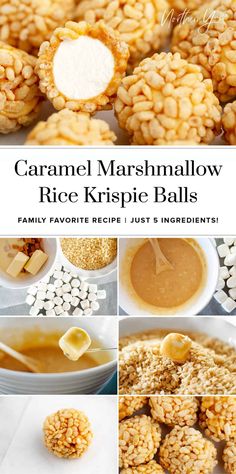 caramel marshmallow rice krispie balls are the perfect treat for any family