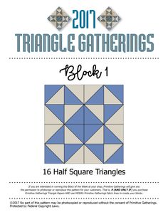 the book cover for triangle gatherings block 2