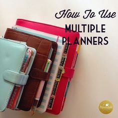 a wallet with pens and pencils in it is shown next to the words how to use multiple planners