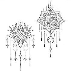 an image of two different designs on a white background, one is black and the other has