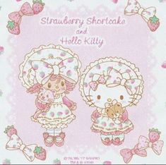 Hello Kitty Strawberry, Strawberry Shortcake Cartoon, Strawberry Shortcake Characters, Charmmy Kitty, Hello Kitty Cartoon, Sanrio Wallpaper, Hello Kitty Pictures, Hello Kitty Plush, Hello Kitty Collection