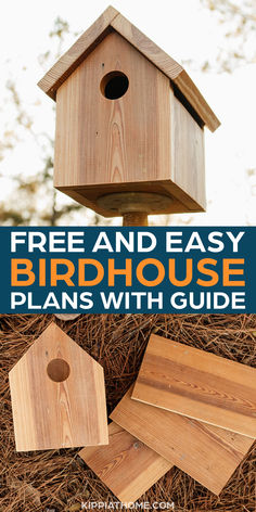 Wooden. birdhouse Plans For Bird Houses, Diy Simple Birdhouse, Homemade Birdhouses Ideas, Simple Bird Houses Diy, How To Make A Birdhouse, Bird House Design Ideas, Bird House Plans Free Diy, Wooden Bird Houses Diy, Wooden Birds Diy