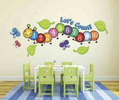 the very colorful caterpillar wall decal is perfect for any child's room