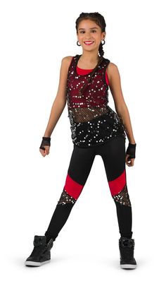 Hip Hop Competition, Red Dance Costumes, Cabaret Costume, Dance Hip Hop, Criss Cross Leggings