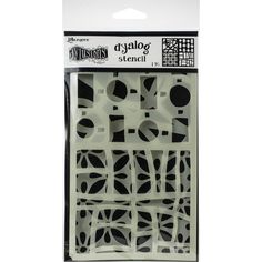 a package of stencils with black and white designs