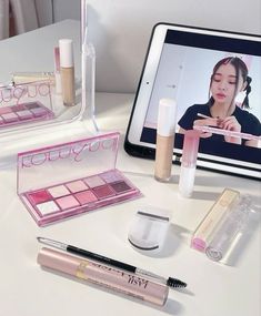 #selfcare #makeup #yesstyle Makeup Products, Tablet, Makeup, Pink, White, Make Up