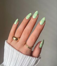 Mint Green Nails, Mint Nails, Green Acrylic Nails, Green Nail Art, Green Nail Designs, Dark Nails, Nail Designs Spring