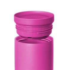 a bright pink cup is shown on a white background