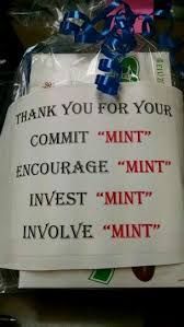 a sign that says thank you for your commit mint