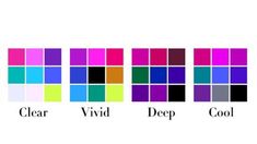 the color scheme for different colors and shapes in this image is called clear, vivid, deep, cool