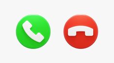 two green and red buttons with the same phone on them