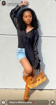 Mikaria Janae Outfits, Teen Outfits, Curly Hair Styles Easy, Hairdos For Curly Hair, Classy Casual Outfits, Instagram Girls, Hair Journey