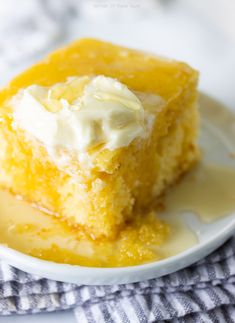 a close up of a piece of cake on a plate with the words, most southern cornbread