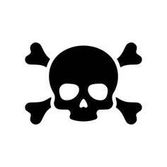 a skull and crossbones on a white background