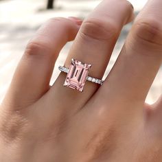 Paraiba Tourmaline Engagement Ring, Pink Engagement, Tourmaline Engagement Ring, Pink Engagement Ring, Radiant Cut Engagement Rings, Ring Emerald Cut, Stackable Wedding Bands, Sterling Silver Wedding Band, Cushion Cut Engagement Ring