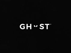 the word gh - st written in white on a black background