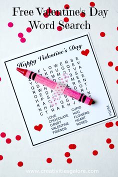 valentine's day word search printable for kids to use on their valentine's day activities